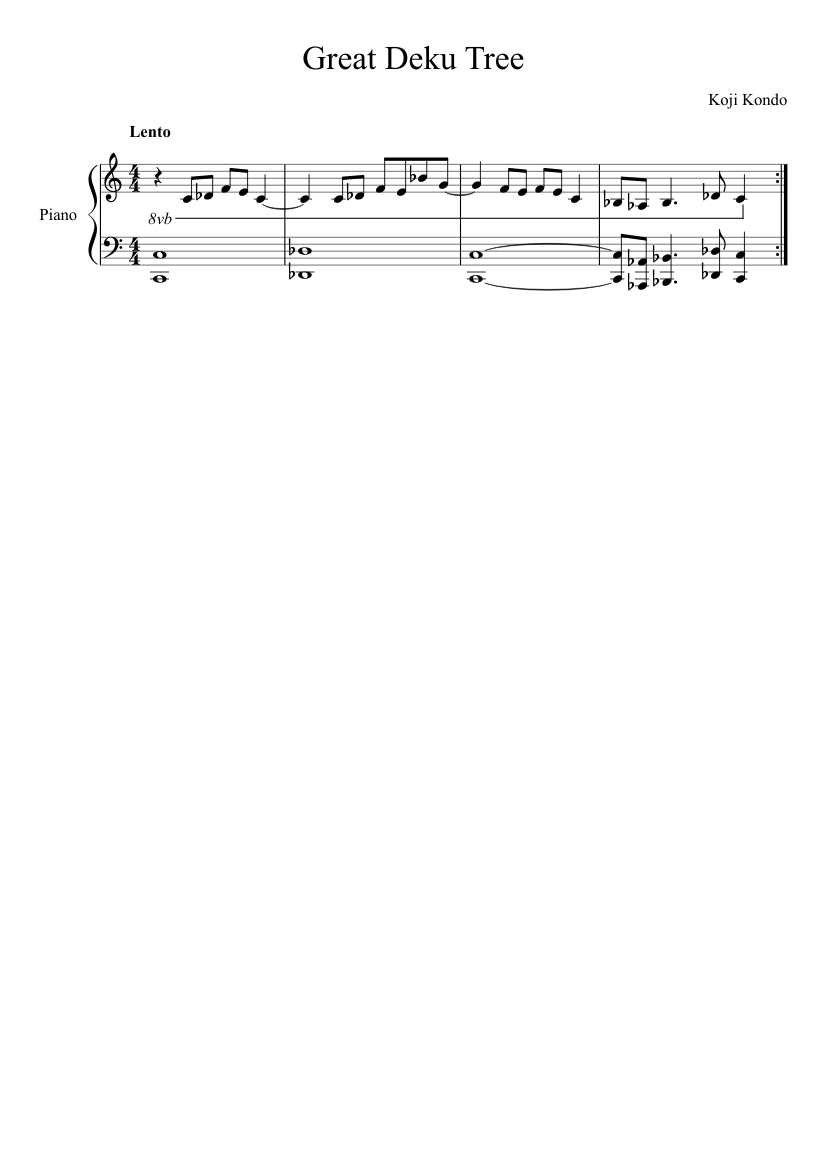 Inside the Deku Tree - Ocarina of Time Sheet music for Synthesizer (Solo)