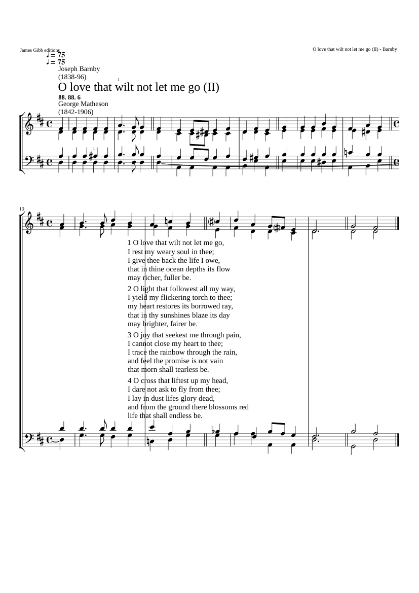 O love that wilt not let me go (II))