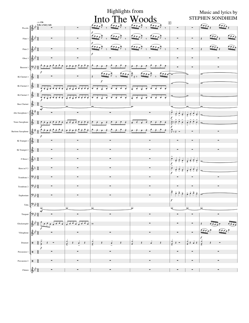 Highlights from Into The Woods Sheet music for Trombone, Euphonium ...