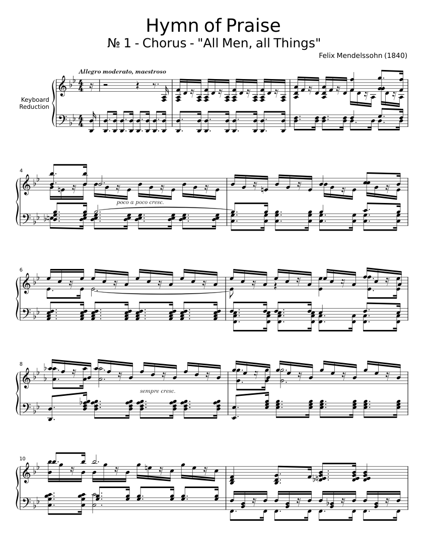 Hymn of Praise: #8 - Let all men praise the Lord - Felix Mendelssohn ...