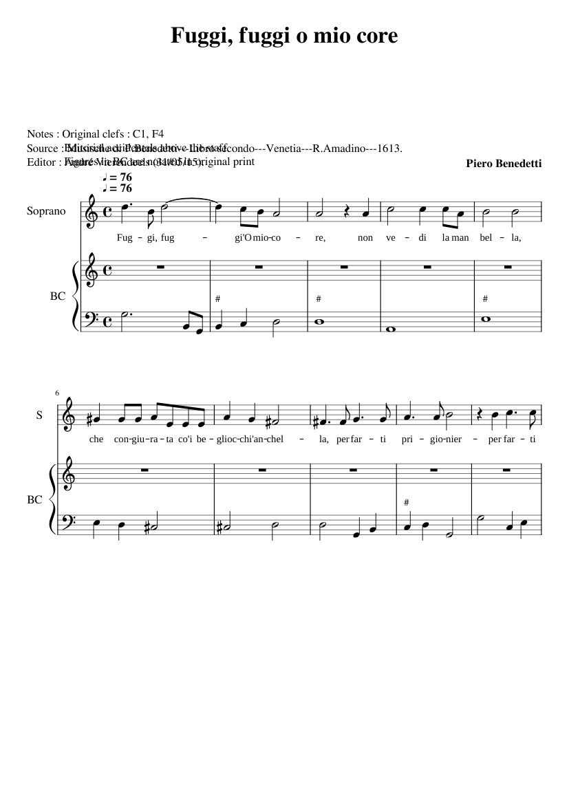 Fuggi fuggi' o cor mio