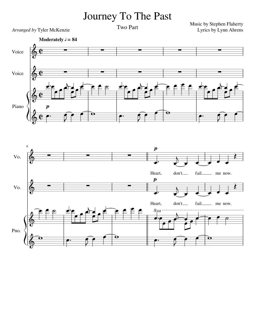 Journey To The Past (Two Part) Karaoke Sheet music for Piano, Vocals