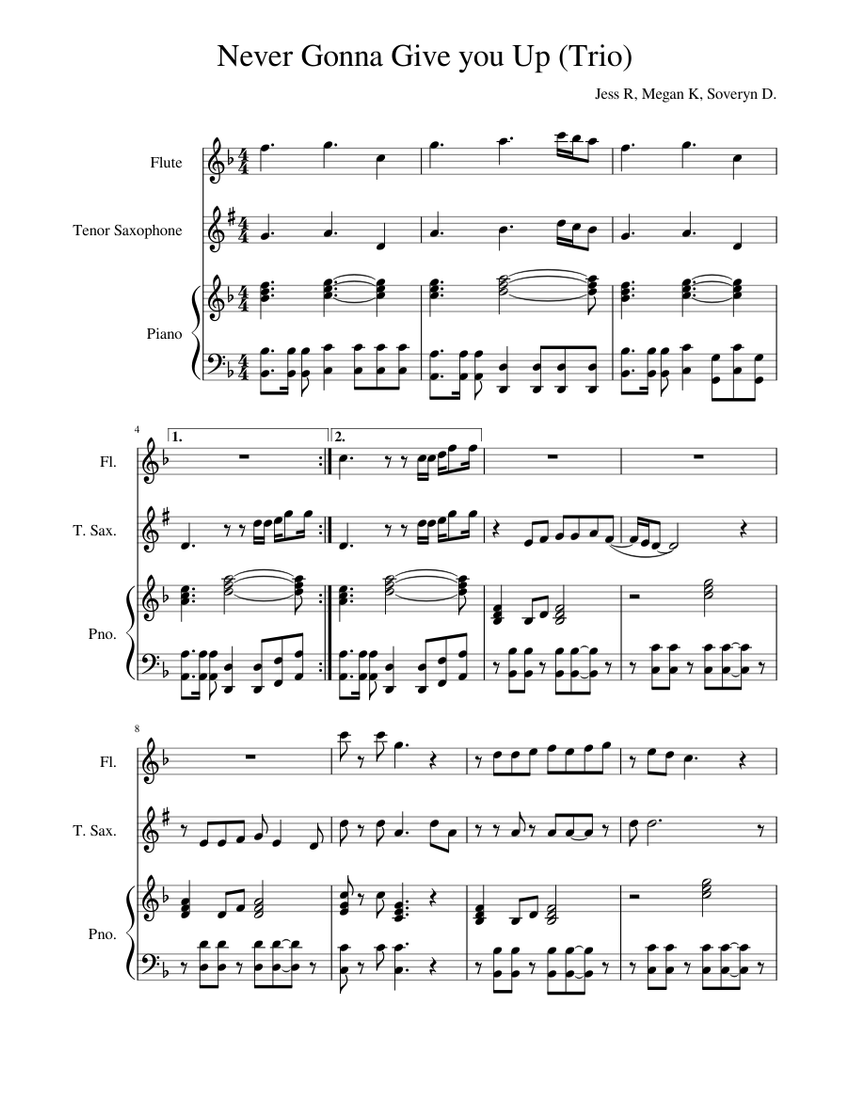 Never Gonna Give You Up Sheet music for Piano (Solo)