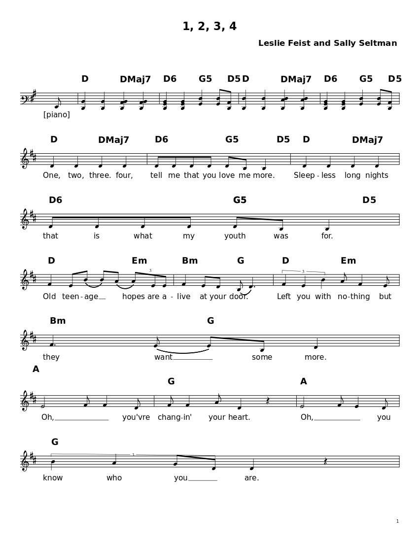 1 2 3 4 Feist And Seltman Sheet Music For Violin Solo 1-2-3-4-feist-and-seltman-sheet-music-for-violin-solo