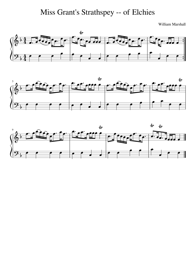 Miss Grant's Strathspey -- of Elchies
