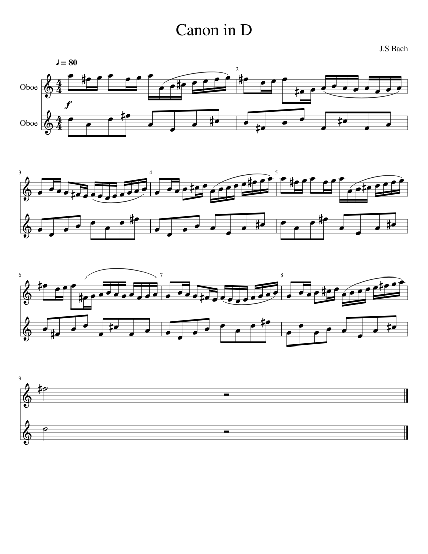 Canon and Gigue in D major P.37