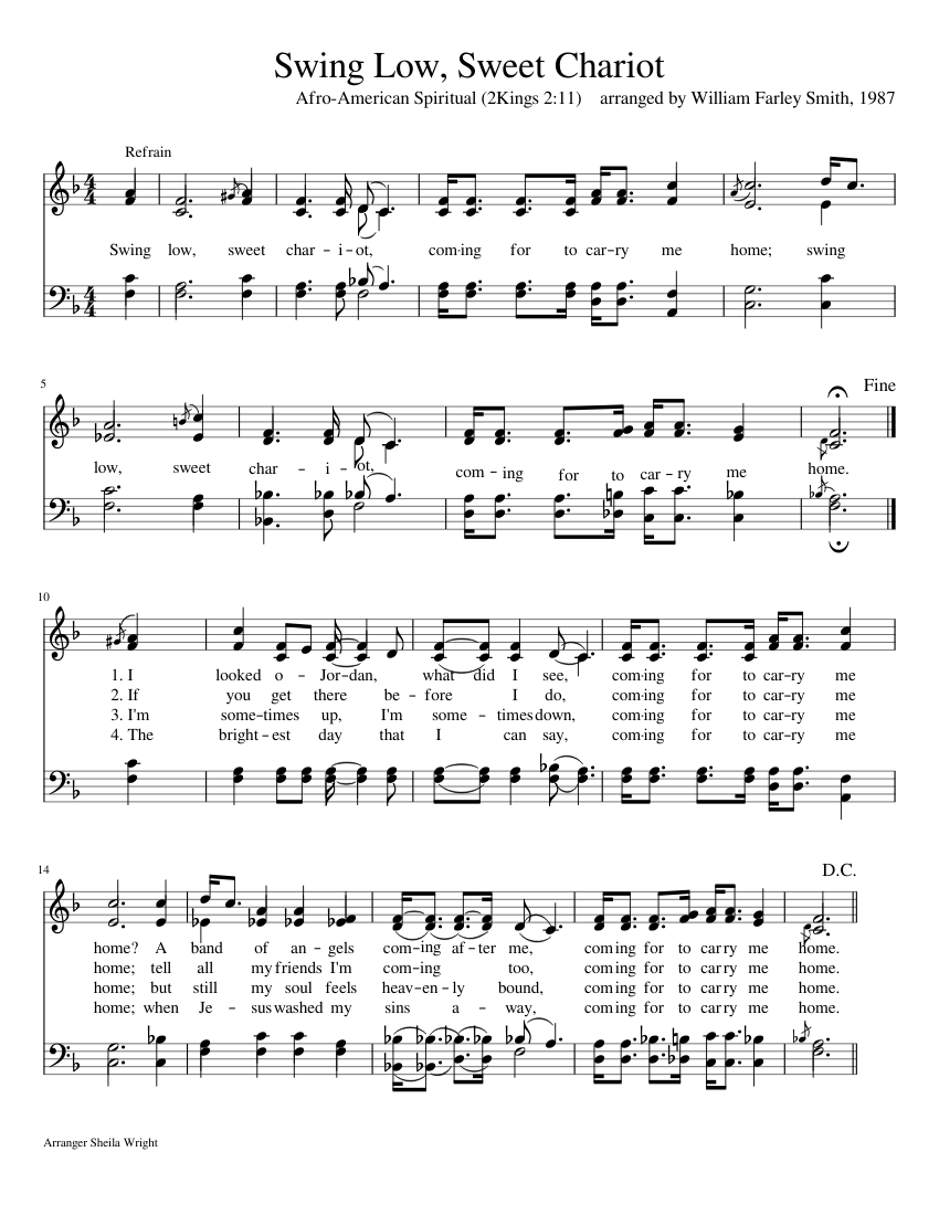 Swing Low, Sweet Chariot Sheet music for Piano (Solo) | Musescore.com