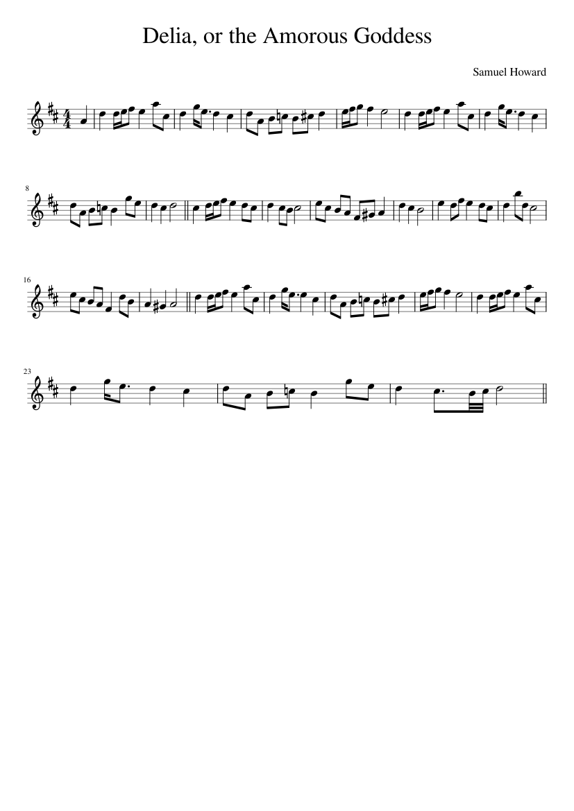 Delia (or The Amorous Goddess)