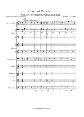 Free Clarinet Concerto by Aaron Copland sheet music | Download PDF or print  on Musescore.com