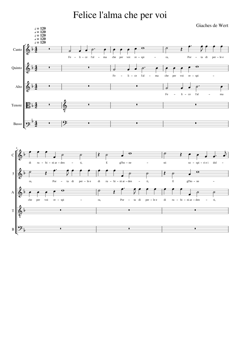 Felice l'alma che per voi