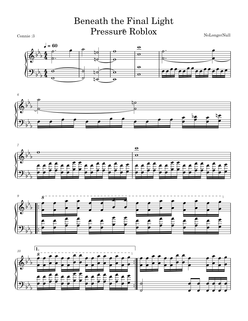 Beneath The Final Light – NoLongerNull (Piano) Sheet Music for Piano ...