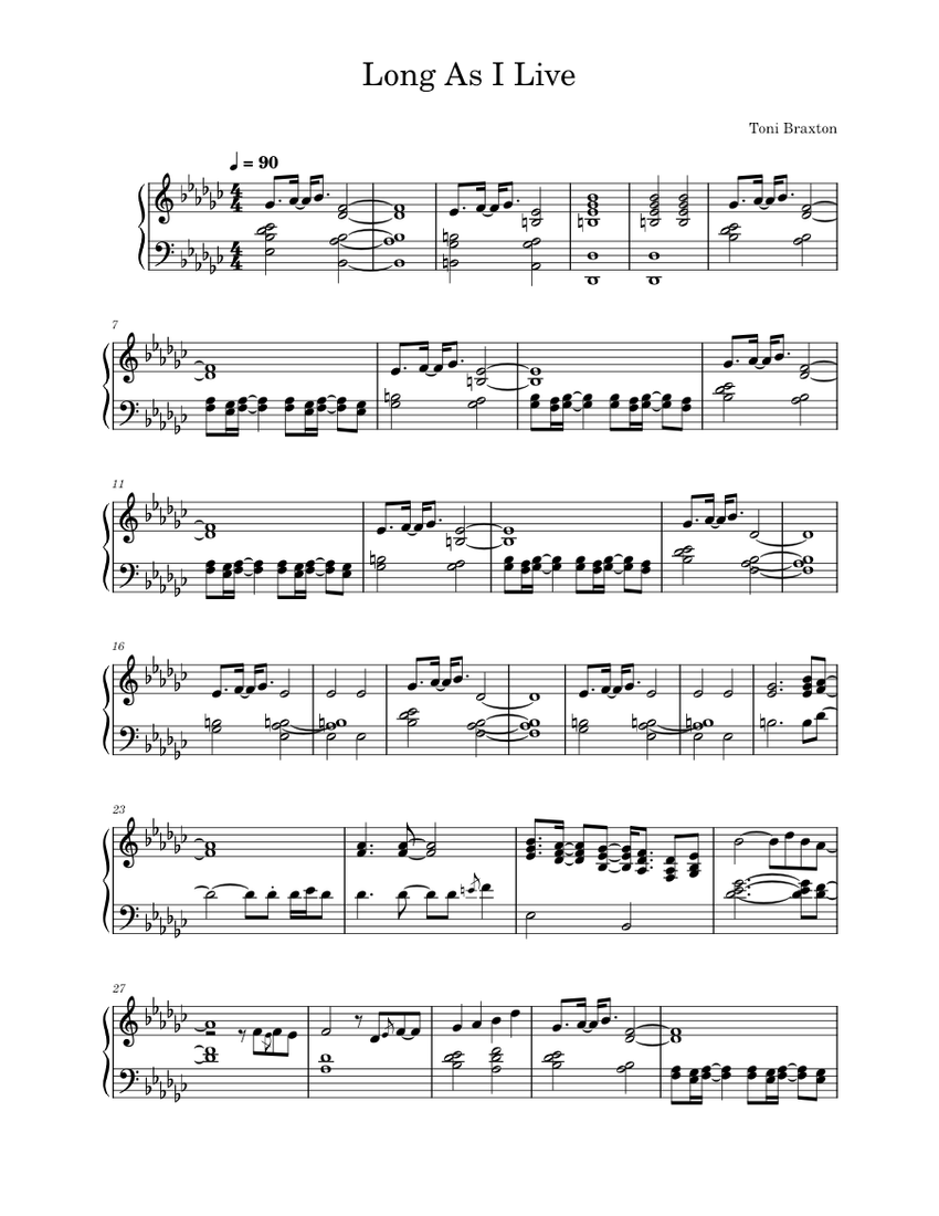 LOng As I Live Toni Braxton Long_As_I_Live Sheet music for Piano