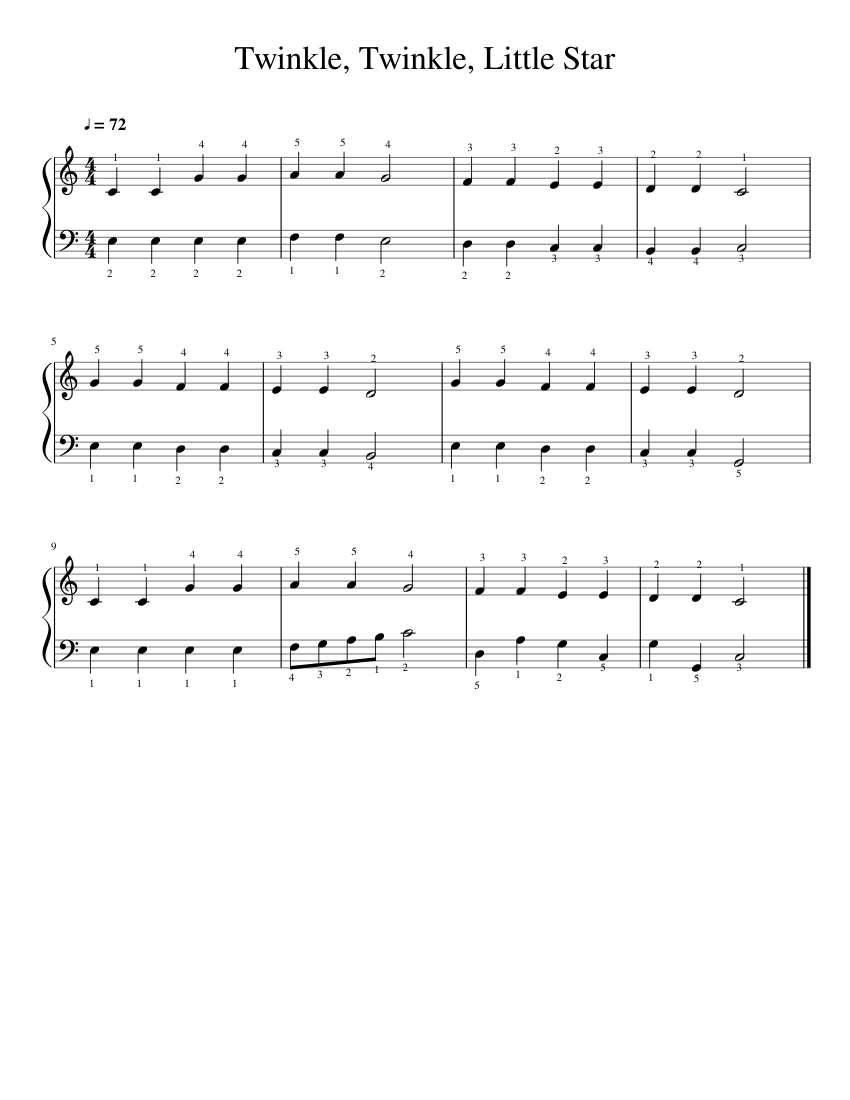Twinkle, Twinkle, Little Star (Easy) Sheet music for Piano (Solo