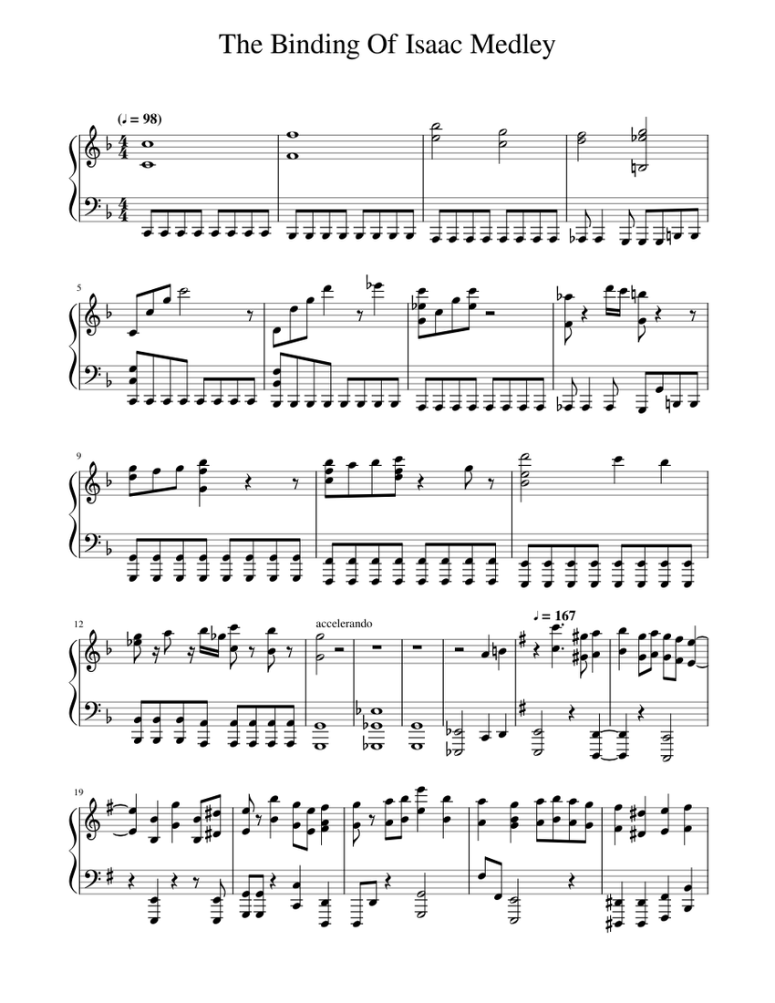 Binding of Isaac Piano Medley Sheet music for Piano (Solo) | Musescore.com