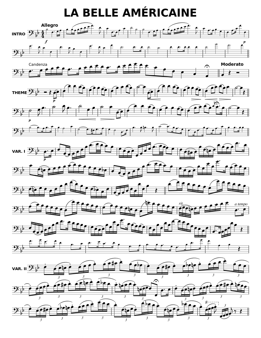 La Belle Américaine Euphonium Sheet music for Euphonium (Solo) |  Musescore.com