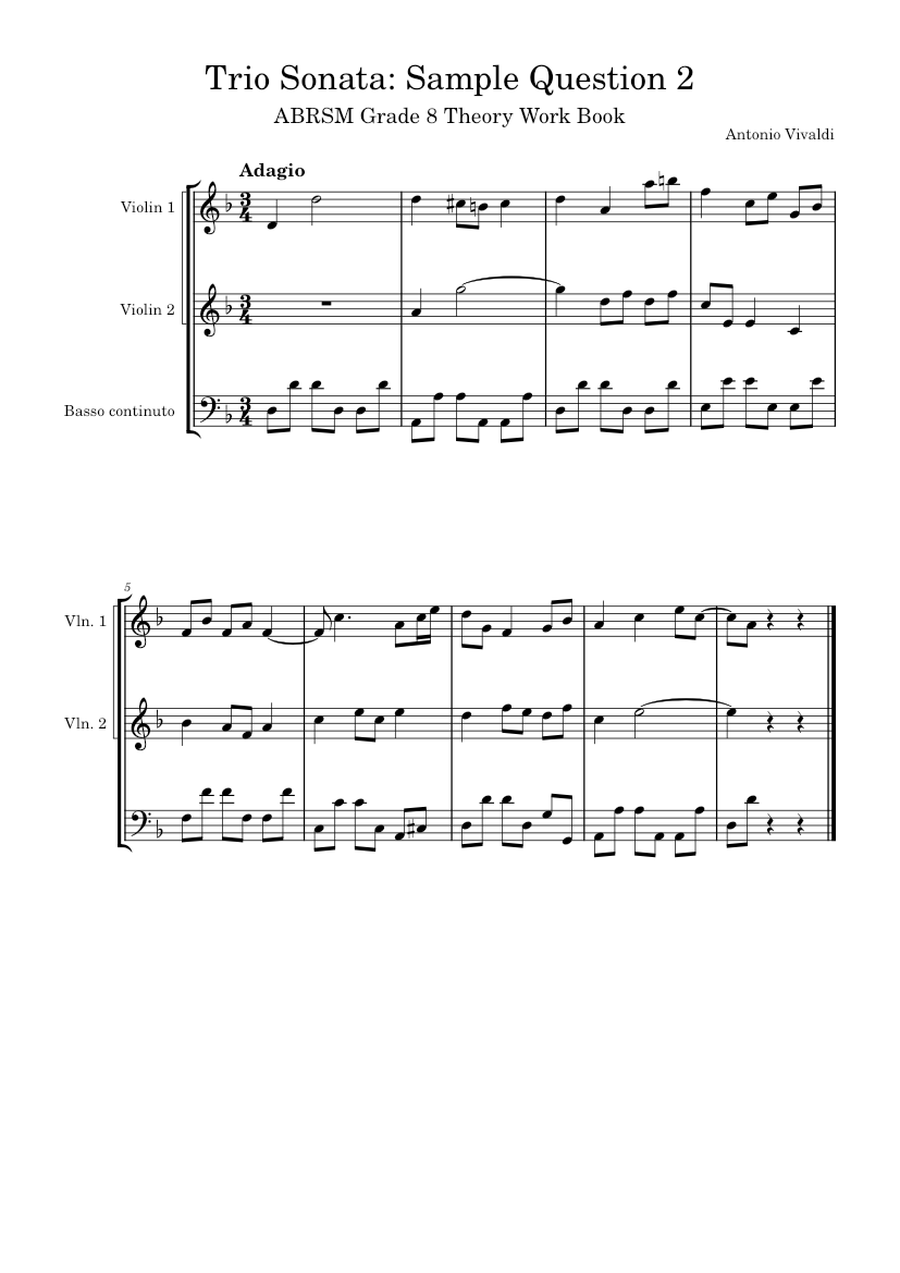 Music Notes Trio Trio Sonata Sheet music for Violin, Cello (Mixed Trio) | Musescore.com