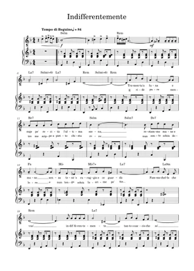 Free indifferentemente by Mina sheet music | Download PDF or print on  Musescore.com