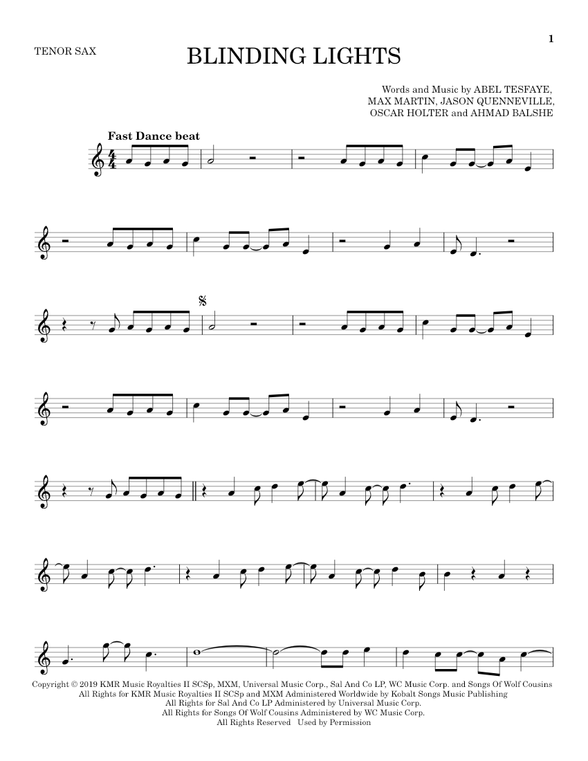 Play Official version of Blinding Lights Sheet Music by The Weeknd for ...