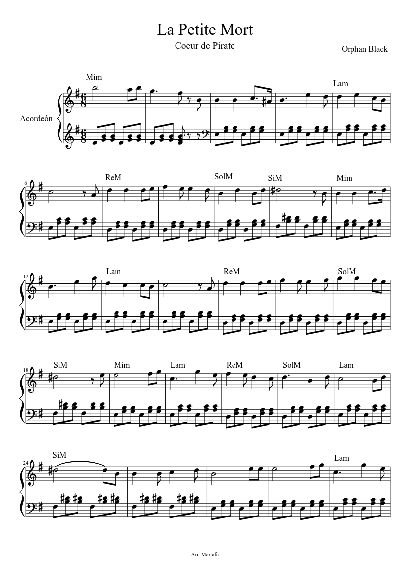 La Petite Mort Sheet music for Piano (Solo) | Musescore.com