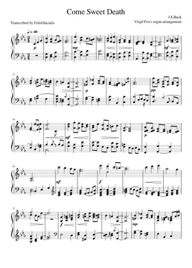 Free Come Sweet Death, Come Blessed Rest by Johann Sebastian Bach sheet  music | Download PDF or print on Musescore.com