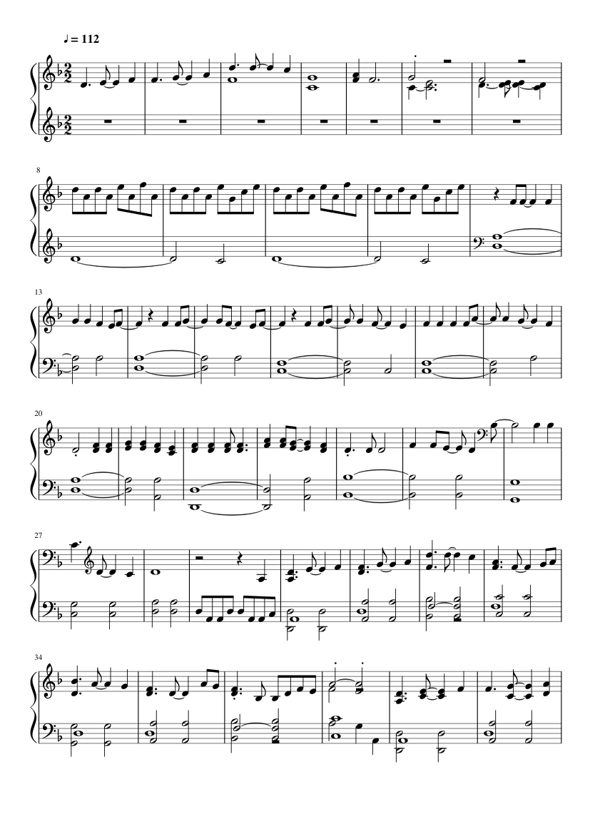 Sleeping Sun (Cover) Sheet music for Piano (Solo) | Musescore.com