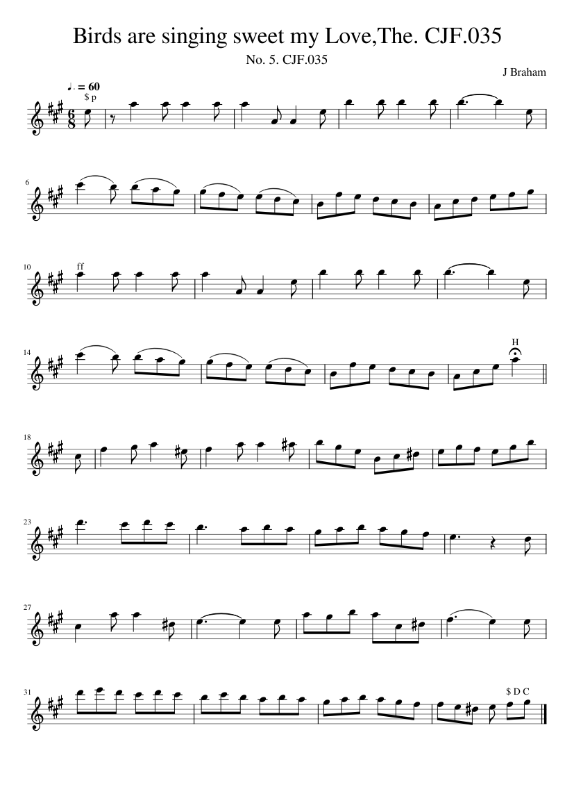 Birds are singing sweet my LoveThe. CJF.035
