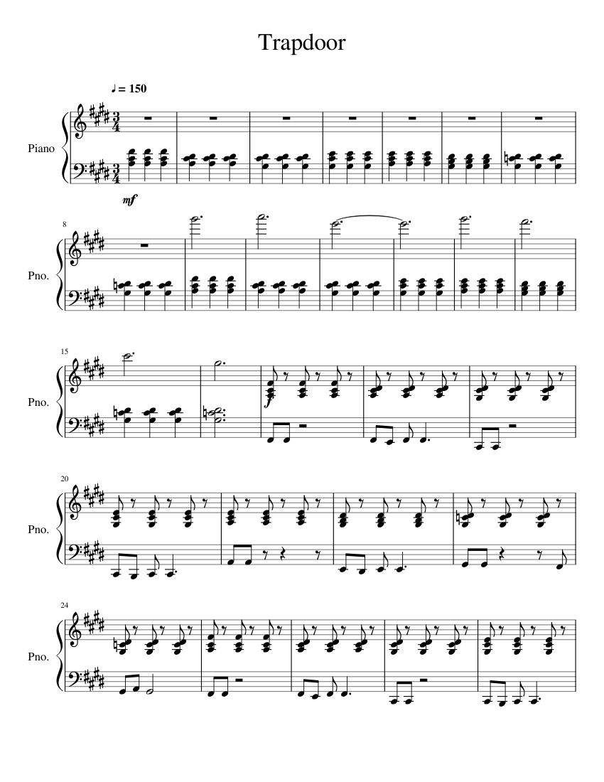 Trapdoor (Piano sheet) Sheet music for Piano (Piano Duo) | Musescore.com