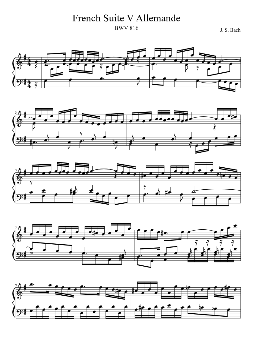 French Suite No.5 in G major BWV 816