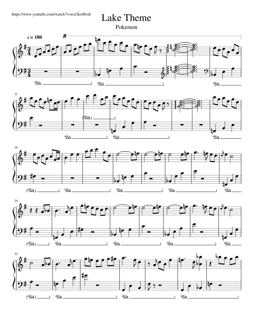 Lake Theme Sheet music for Piano (Solo) | Download and print in PDF or