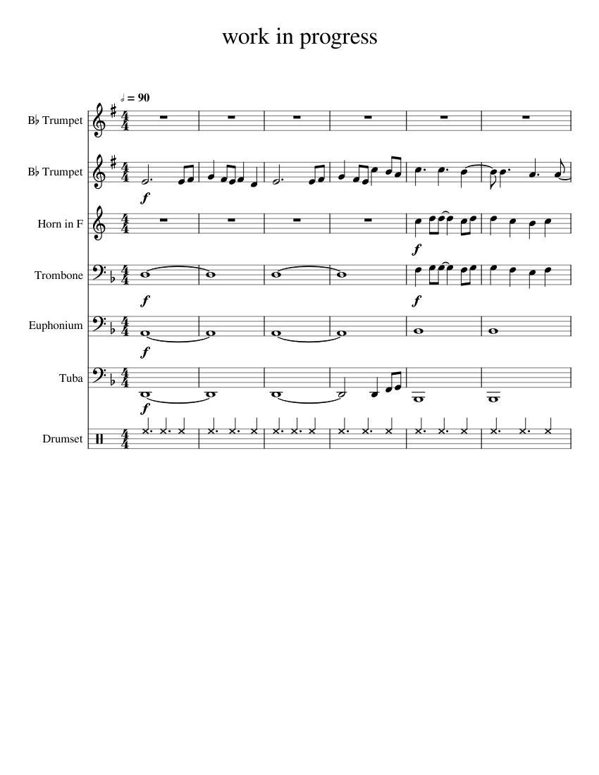 Work In Progress Sheet music for Trombone, Euphonium, Tuba, Trumpet in ...