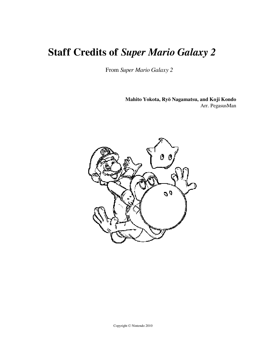 Staff Credits Of Super Mario Galaxy 2 Sheet Music For Trumpet In B Flat Violin Trombone Flute More Instruments Symphony Orchestra Musescore Com