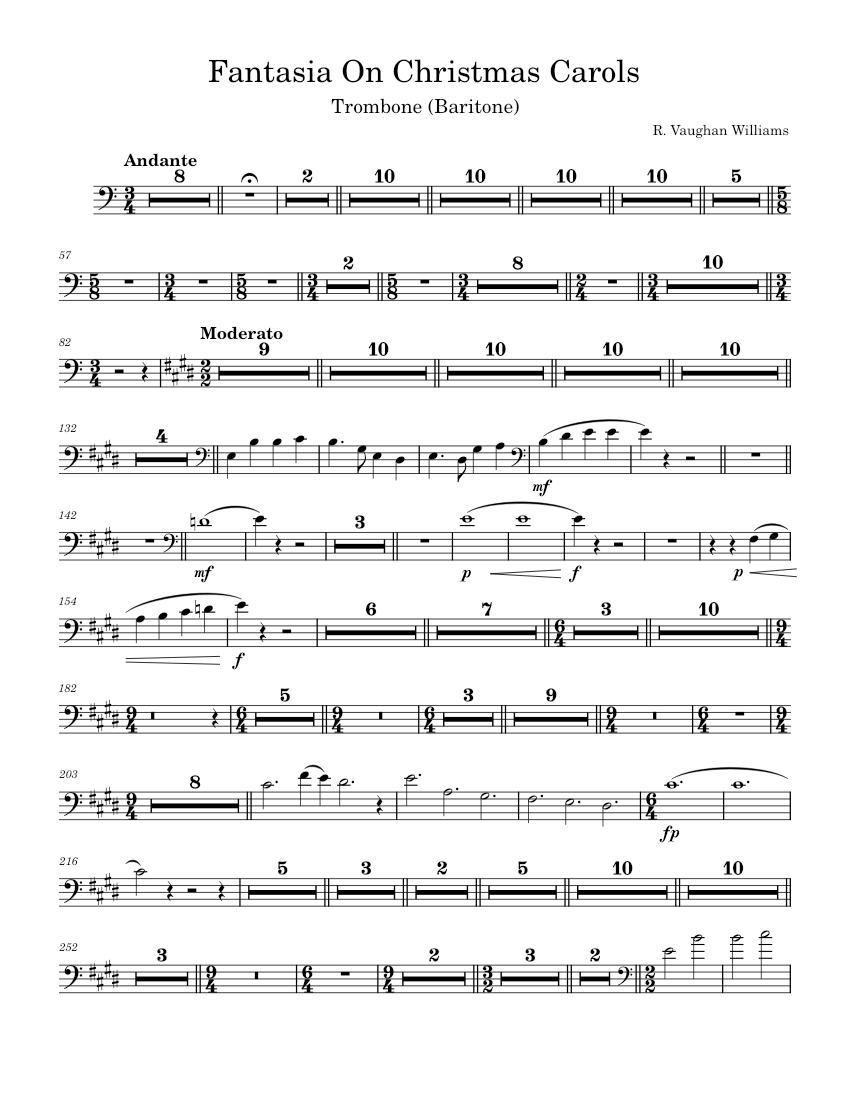 Fantasia on christmas carols full score