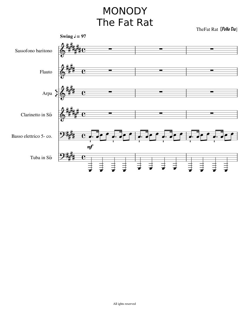 Download and print in PDF or MIDI free sheet music for MONODY The Fat Rat a...