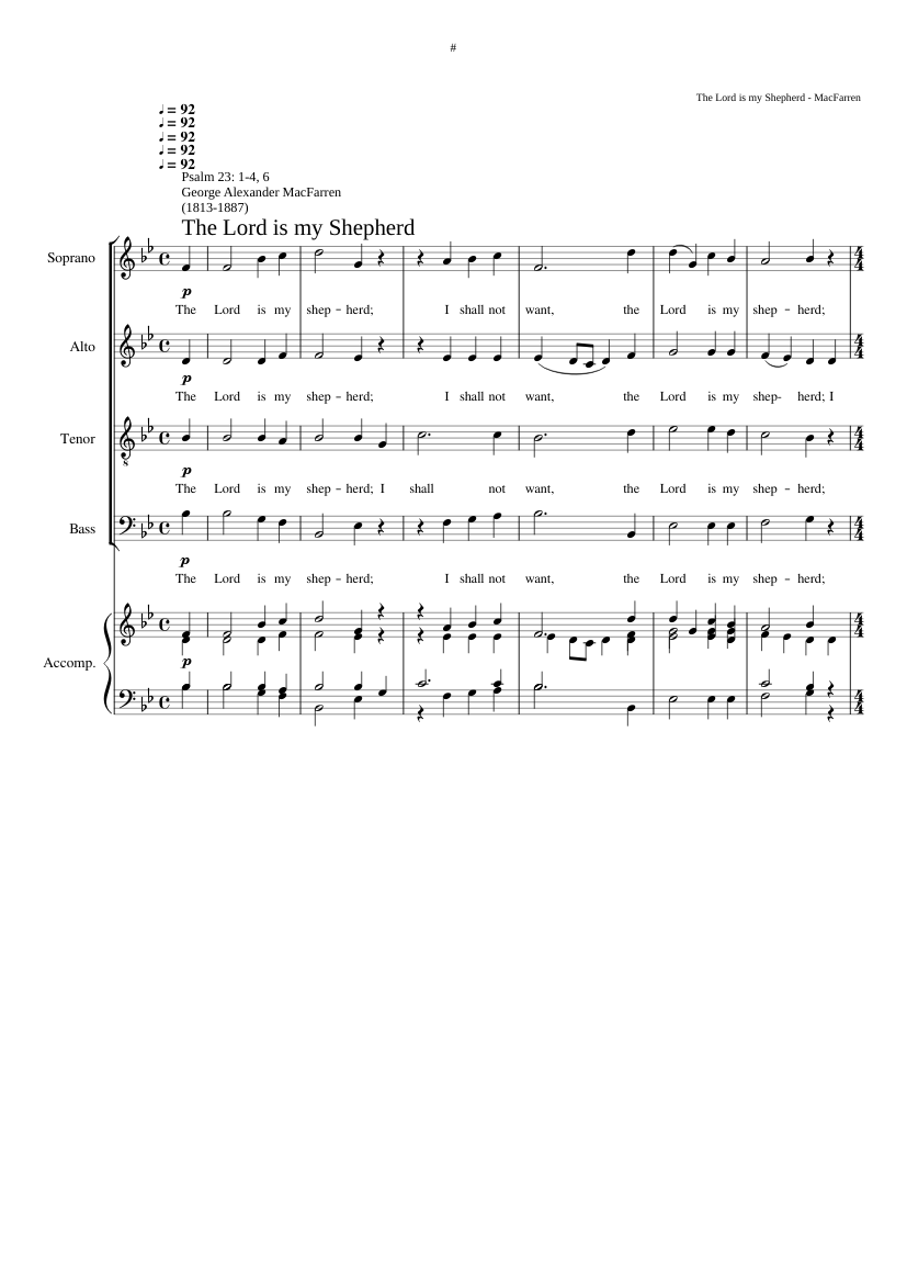 The Lord is my shepherd