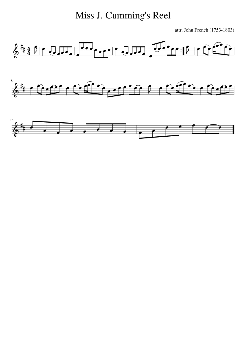 Miss J. Cumming's Reel