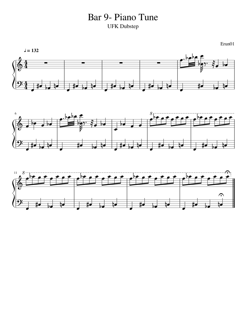 Bar 9 Piano Tune Sheet music for Piano (Solo)