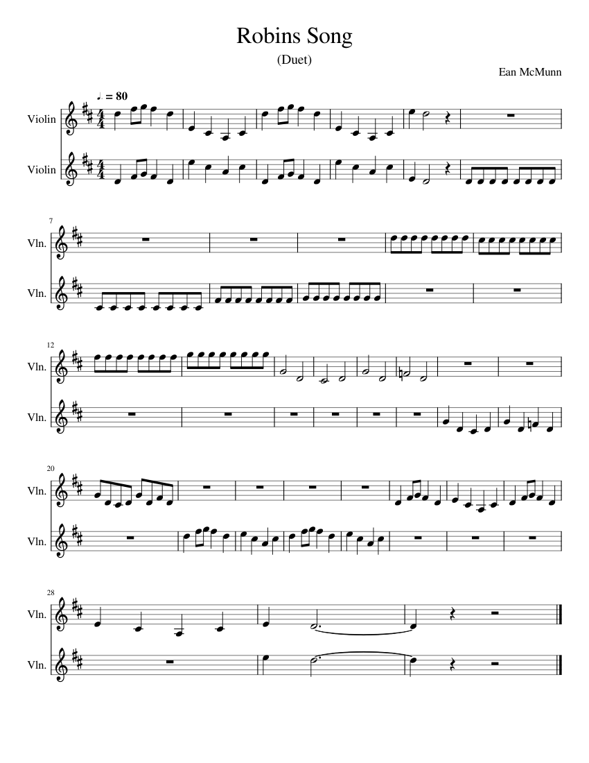 Robins Song By Ean McMunn