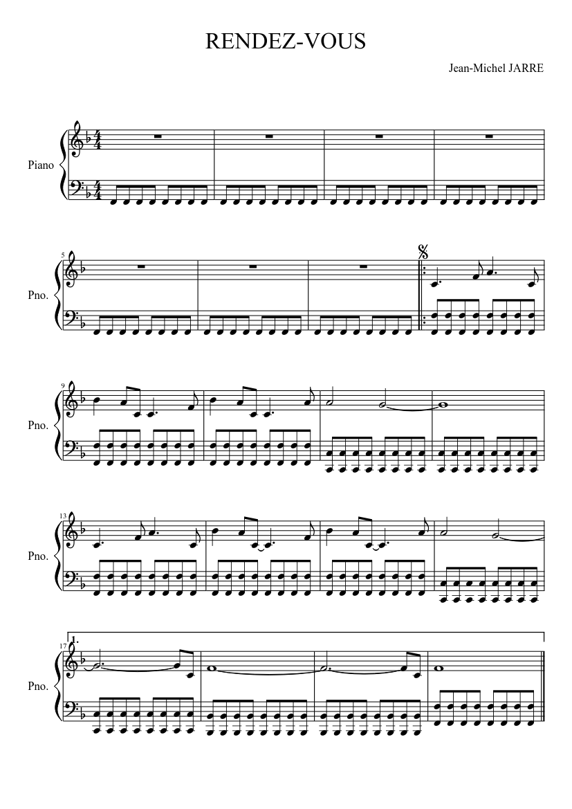 RENDEZ-VOUS Sheet music for Piano (Solo) Easy | Musescore.com