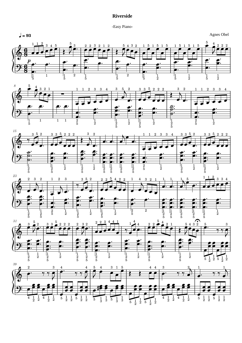 Agnes Obel - Riverside -Easy Piano- - piano tutorial