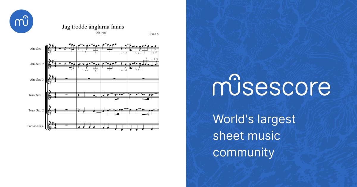 Jag trodde änglarna fanns bara i himmelen Sheet music for Flute other,  Saxophone other (Woodwind Ensemble) | Musescore.com