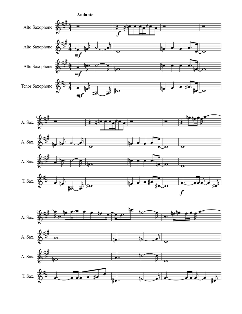 Can you stand the rain Sax Quartet Sheet music for Saxophone alto