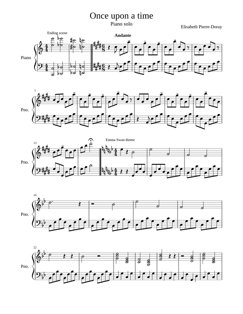 Once upon a time Sheet music for Piano (Solo) | Musescore.com