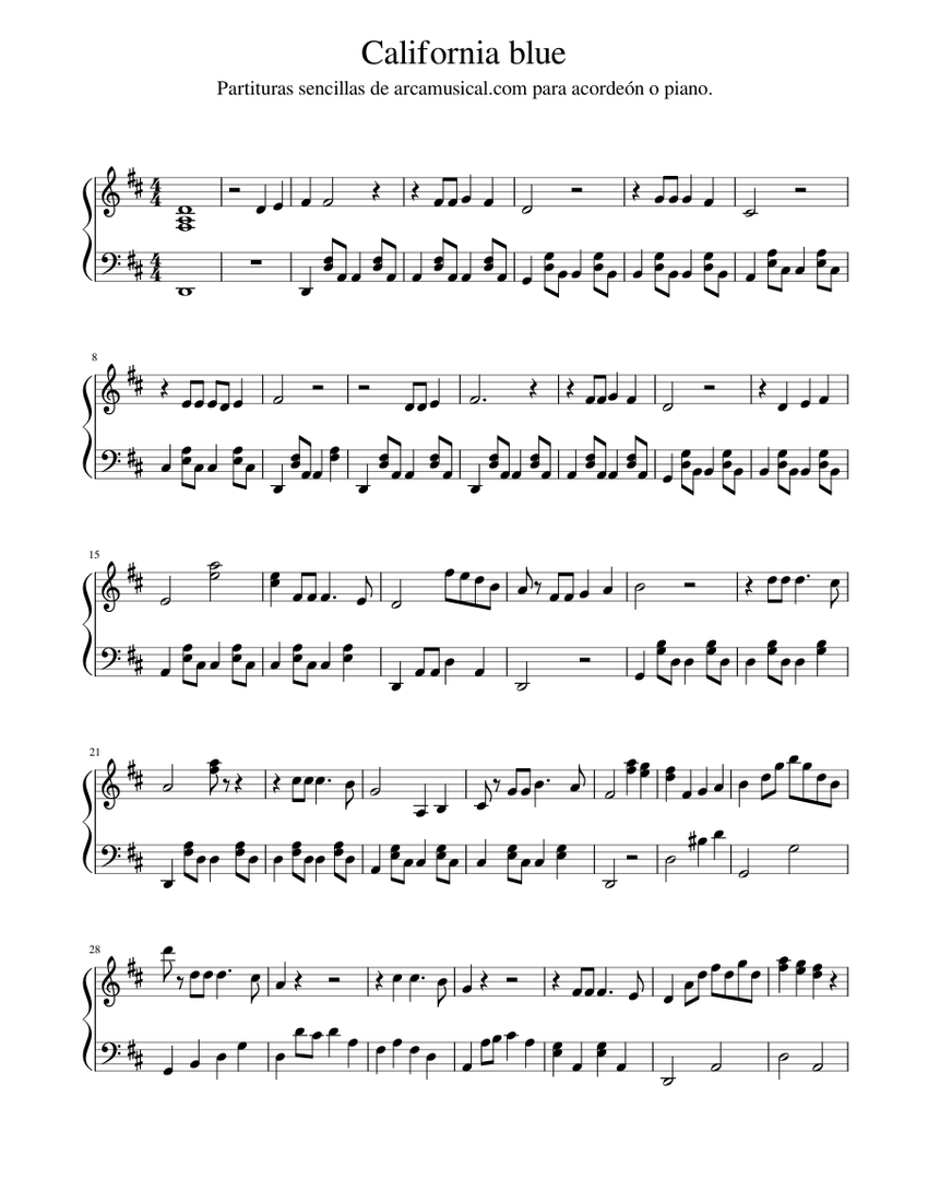 Calif Blue Notes california-blue Sheet music for Accordion (Solo) | Musescore.com