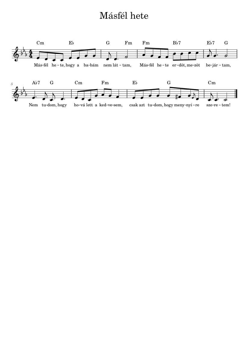 Másfél hete Sheet music for Piano (Solo) | Musescore.com