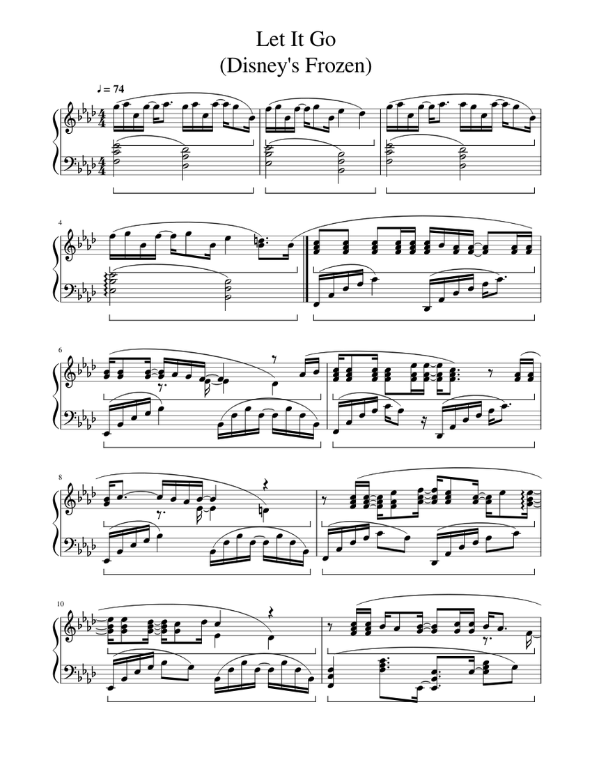 Let It Go (Disney's Frozen) Sheet music for Piano (Solo) | Musescore.com