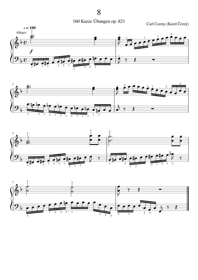 160 Kurze Übungen Op.821
