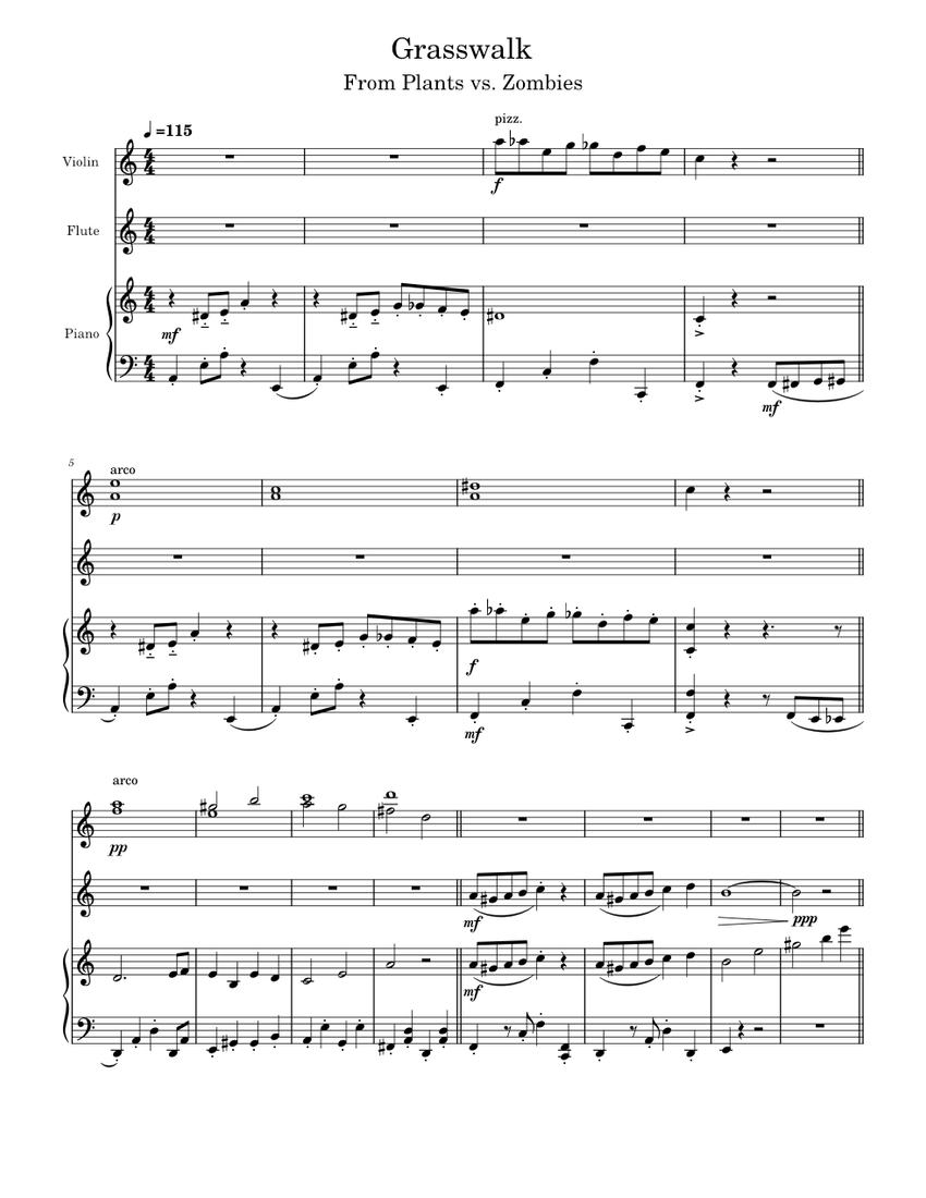Grass Walk Script Grasswalk Piano Arrangement Sheet music for Piano (Solo) | Musescore.com