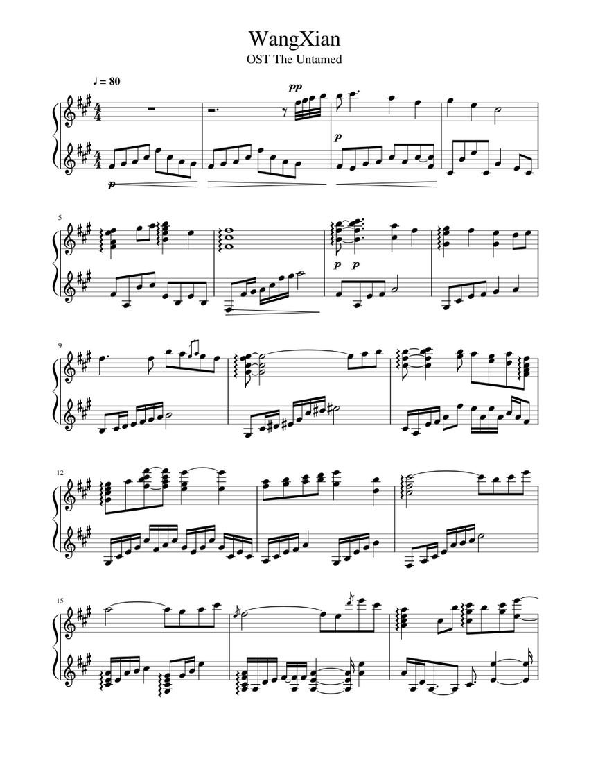 WangXian OST The Untamed Sheet music for Piano (Solo) | Musescore.com