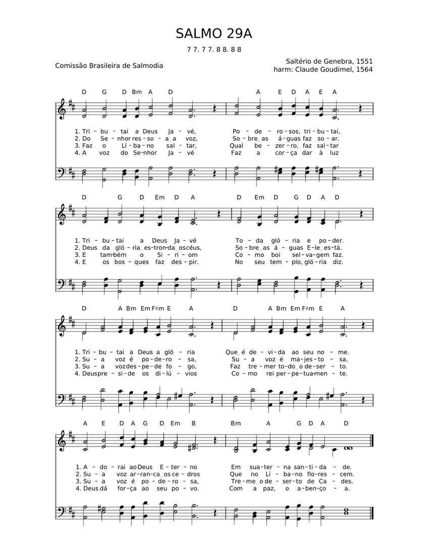 Salmo 29a Sheet Music For Piano Solo Musescore Com