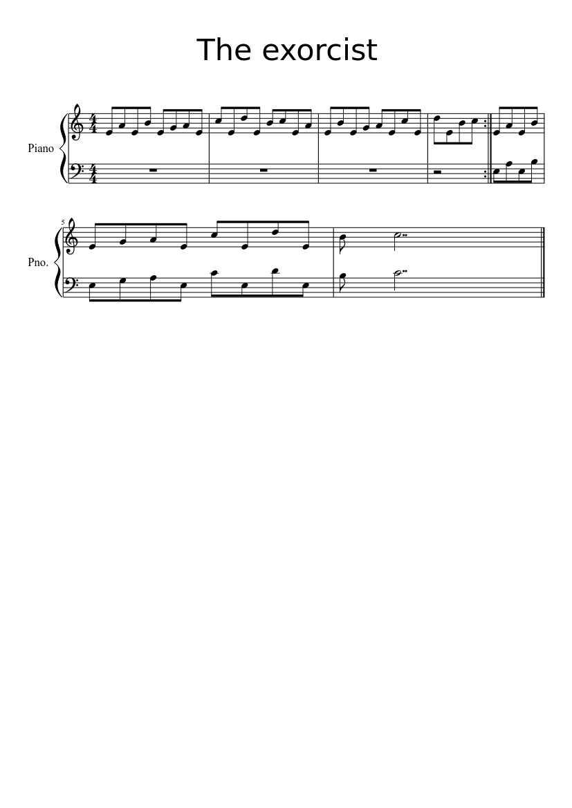 The exorcist Sheet music for Piano (Solo) | Musescore.com